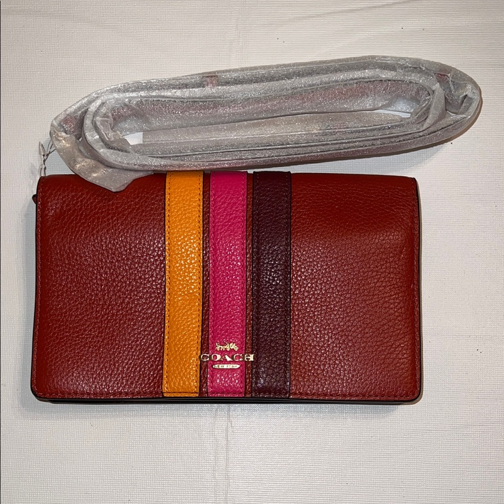 Coach Red, Orange, Pink, and Brown Crossbody Bag
